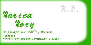 marica mory business card